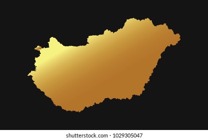 High detailed gold texture map vector map – Departments of Hungary map. Vector illustration eps 10