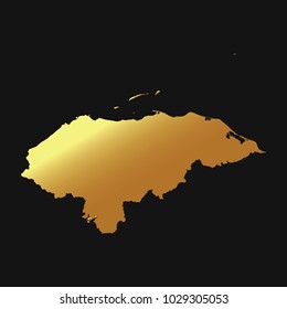 High detailed gold texture map vector map – Departments of Honduras map. Vector illustration eps 10