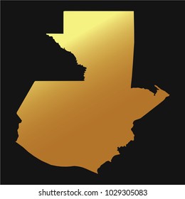 High detailed gold texture map vector map – Departments of Guatemala map. Vector illustration eps 10
