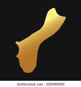 High detailed gold texture map vector map – Departments of Guam map. Vector illustration eps 10