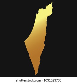 High detailed gold texture map vector map – Departments of State of Palestine map. Vector illustration eps 10