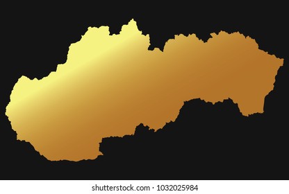 High detailed gold texture map vector map – Departments of Slovakia map. Vector illustration eps 10