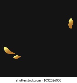 High detailed gold texture map vector map – Departments of Wallis and Futuna map. Vector illustration eps 10