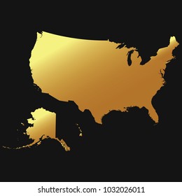 High detailed gold texture map vector map – Departments of United Statesmap. Vector illustration eps 10
