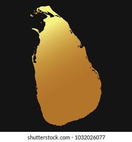 High detailed gold texture map vector map – Departments of Sri Lanka map. Vector illustration eps 10