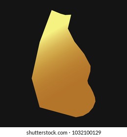 High detailed gold texture map vector map – Departments of Montserrat map. Vector illustration eps 10