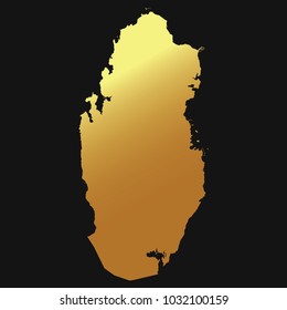 High detailed gold texture map vector map – Departments of Qatar map. Vector illustration eps 10