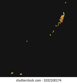 High detailed gold texture map vector map – Departments of Palau map. Vector illustration eps 10