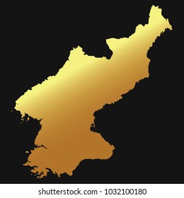 High detailed gold texture map vector map – Departments of North Korea map. Vector illustration eps 10