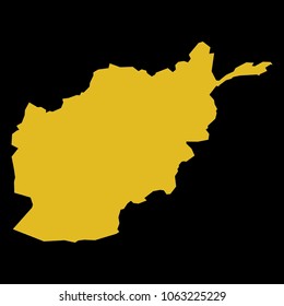 High detailed gold texture map vector map. Departments of Afganistan map. Vector illustration eps 10. Black Background