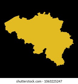High detailed gold texture map vector map. Departments of Belgium map. Vector illustration eps 10. Black Background