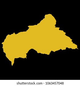 High detailed gold texture map vector map. Departments of Central African Republic map. Vector illustration eps 10. Black Background