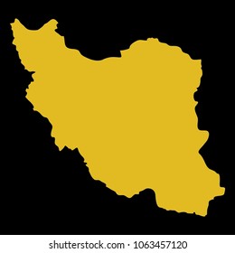 High detailed gold texture map vector map. Departments of Iran map. Vector illustration eps 10. Black Background