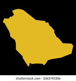 High detailed gold texture map vector map. Departments of Saudi Arabia map. Vector illustration eps 10. Black Background