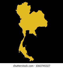 High detailed gold texture map vector map. Departments of Thailand map. Vector illustration eps 10. Black Background