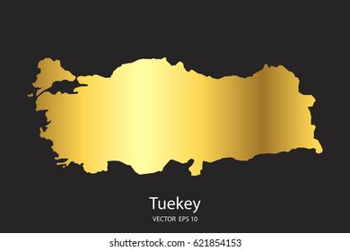 High Detailed Gold Turkey Map Vector Eps 10
