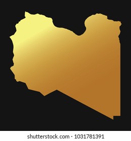 High detailed gold vector map – Departments of Libya map