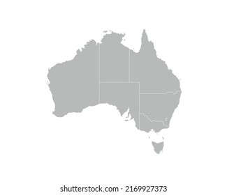 High Detailed Gray Map of Australia on White isolated background, Vector Illustration EPS 10