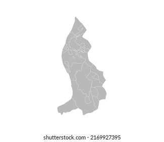 High Detailed Gray Map of Liechtenstein on White isolated background, Vector Illustration EPS 10