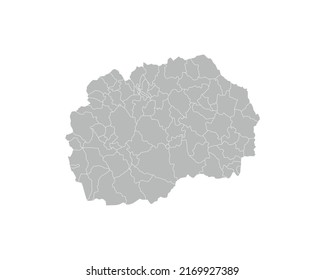 High Detailed Gray Map of Macedonia on White isolated background, Vector Illustration EPS 10