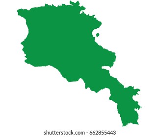 High detailed green vector map – Armenia map