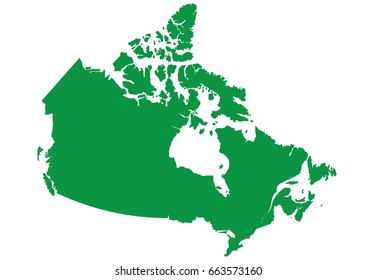 High detailed Green vector map – Canada map