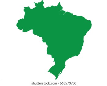 High detailed Green vector map – Brazil map
