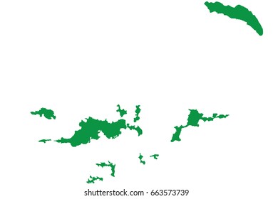 High detailed Green vector map – British Virgin Islands map