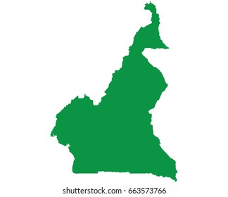 High detailed Green vector map – Cameroon map