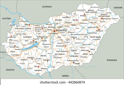 Hungary map vector Images, Stock Photos & Vectors | Shutterstock