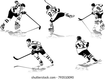 High detailed ice hockey figures