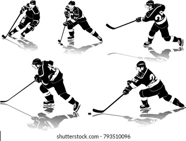 High detailed ice hockey figures