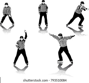 High detailed ice hockey referee figures