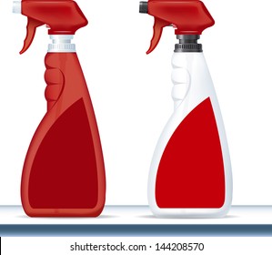 High detailed illustration of cleaning spray isolated on white background. 