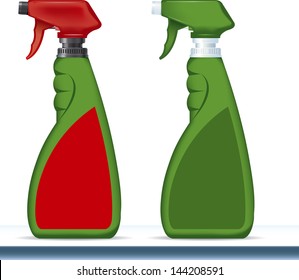 High detailed illustration of cleaning spray isolated on white background. 