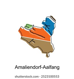High detailed illustration map of Amaliendorf Aalfang City, World map Austria country vector illustration template