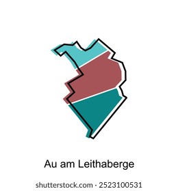 Mapa de ilustração detalhado de Au am Leithaberge City, Mapa do mundo Áustria modelo de ilustração de vetor de país