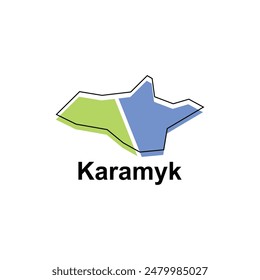 High detailed illustration map City of Karamyk, World map Kyrgyzstan country vector illustration template
