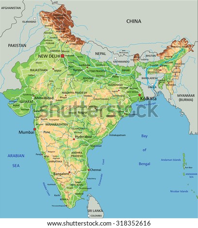 Physical Map Of India Wikipedia - United States Map