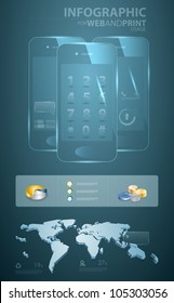 high detailed infographic elements for mobile communication