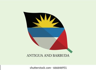 High detailed Leaves Flag vector – Antigua and Barbuda flag