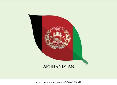High detailed Leaves Flag vector – Afghanistan flag