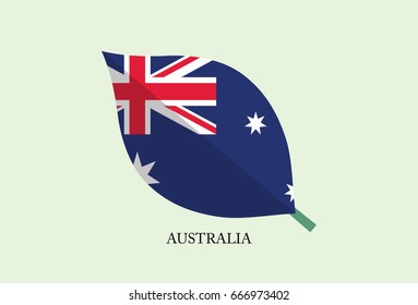 High detailed Leaves Flag vector – Australia flag