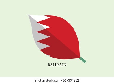 High detailed Leaves Flag vector – Bahrain flag