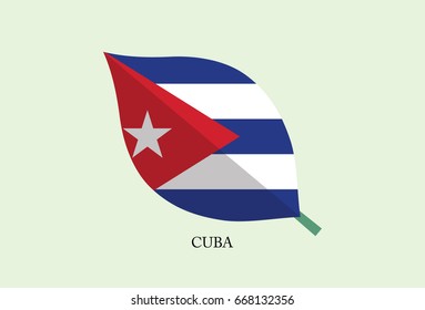High detailed Leaves Flag vector – Cuba flag
