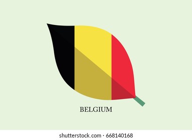 High detailed Leaves Flag vector – Belgium flag
