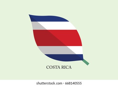 High detailed Leaves Flag vector – Costa Rica flag