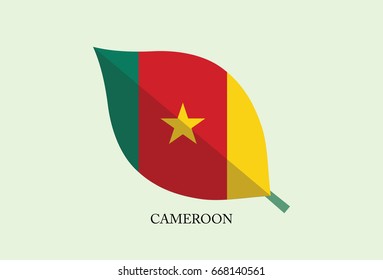 High detailed Leaves Flag vector – Cameroon flag