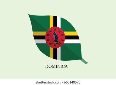 High detailed Leaves Flag vector – Dominica flag