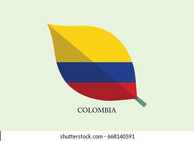 High detailed Leaves Flag vector – Colombia flag